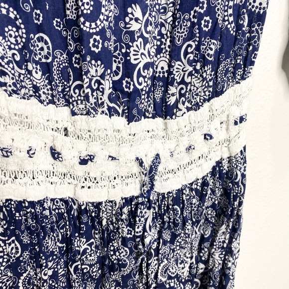 Poupette St. Barth Luxe Resort Off-Shoulder Dress In Blue/White 2 - Picture 8 of 9